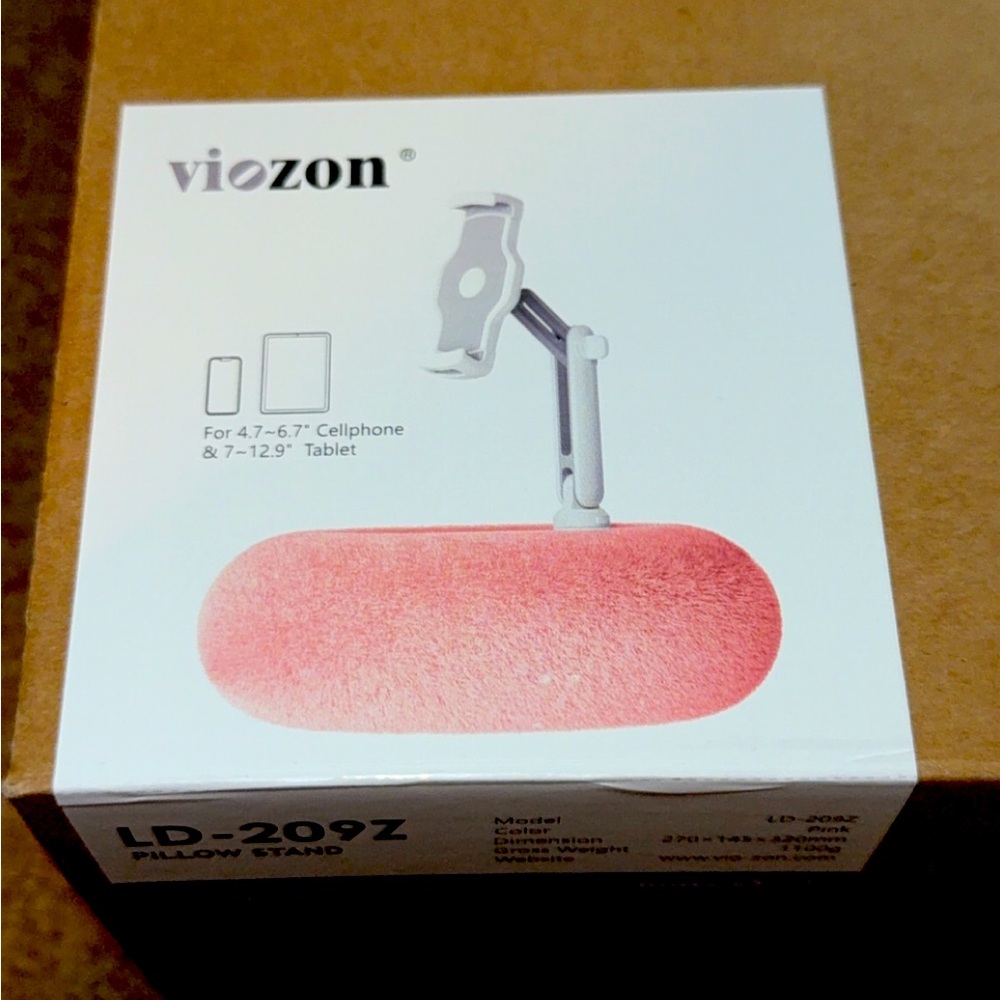 NIB Viozon Phone Holder Magnetic Pink Pillow Stand, Compatible with 4-7" Phones